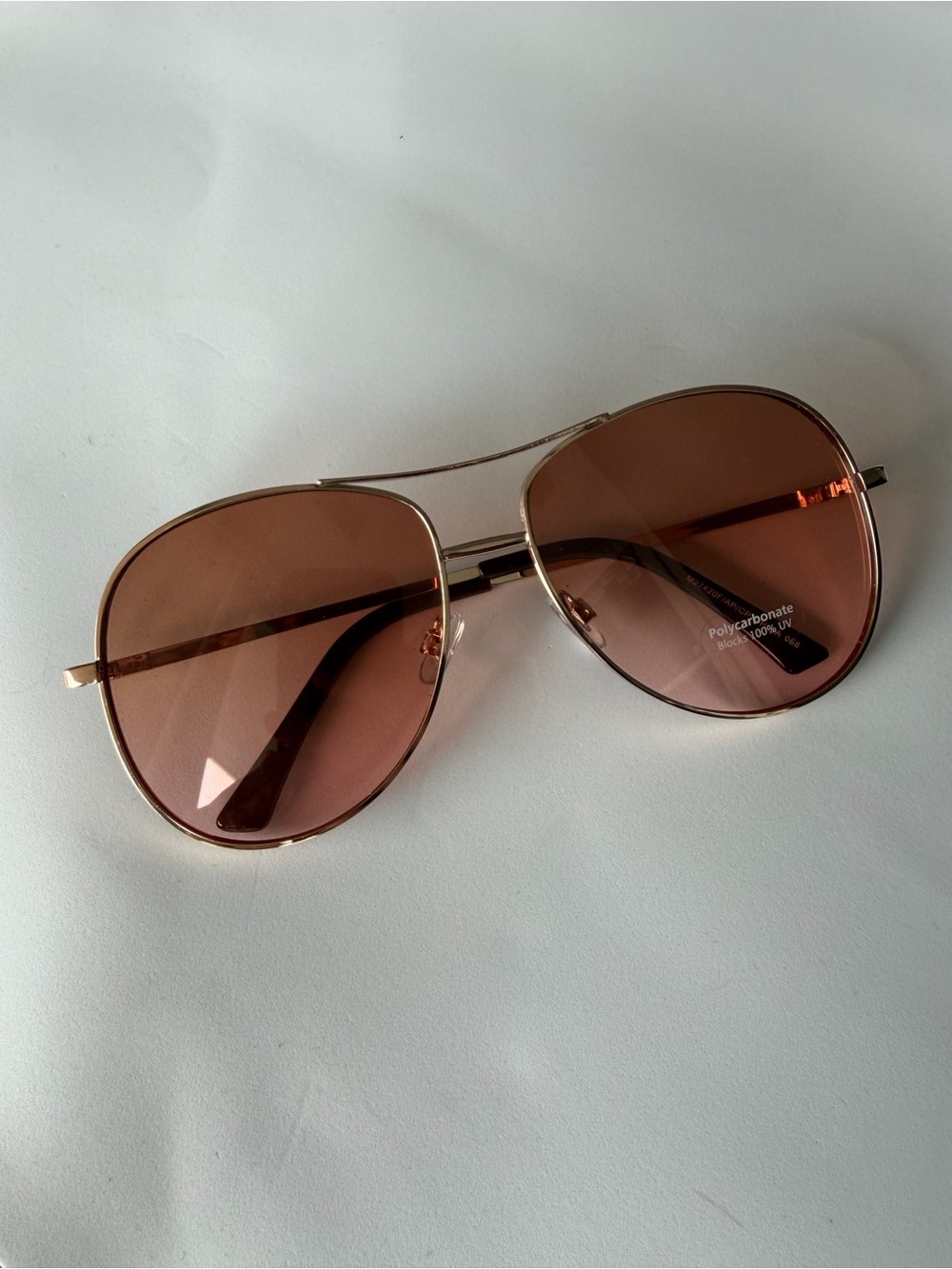 Gold Frame Brown Lens Aviator Sunglasses - Women
